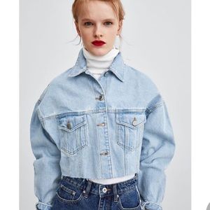 Zara TRF Cropped denim jacket